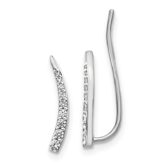 10k White Gold Diamond Ear Climber Earrings,All Products : American Fashion Style Bags On Sale